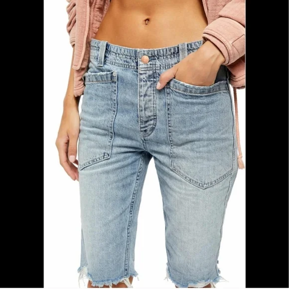 FREE PEOPLE Bermuda Denim Shorts - Picture 9 of 14